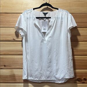 The Limited White V-Neck Blouse
